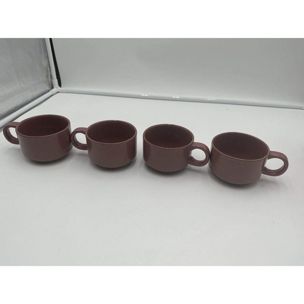 Midwinter Stoneware Rose Quartz Cups Set Of 4